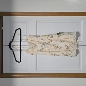 Catch the Bouquet Cream Floral Print Halter Lace-Up Mini Dress